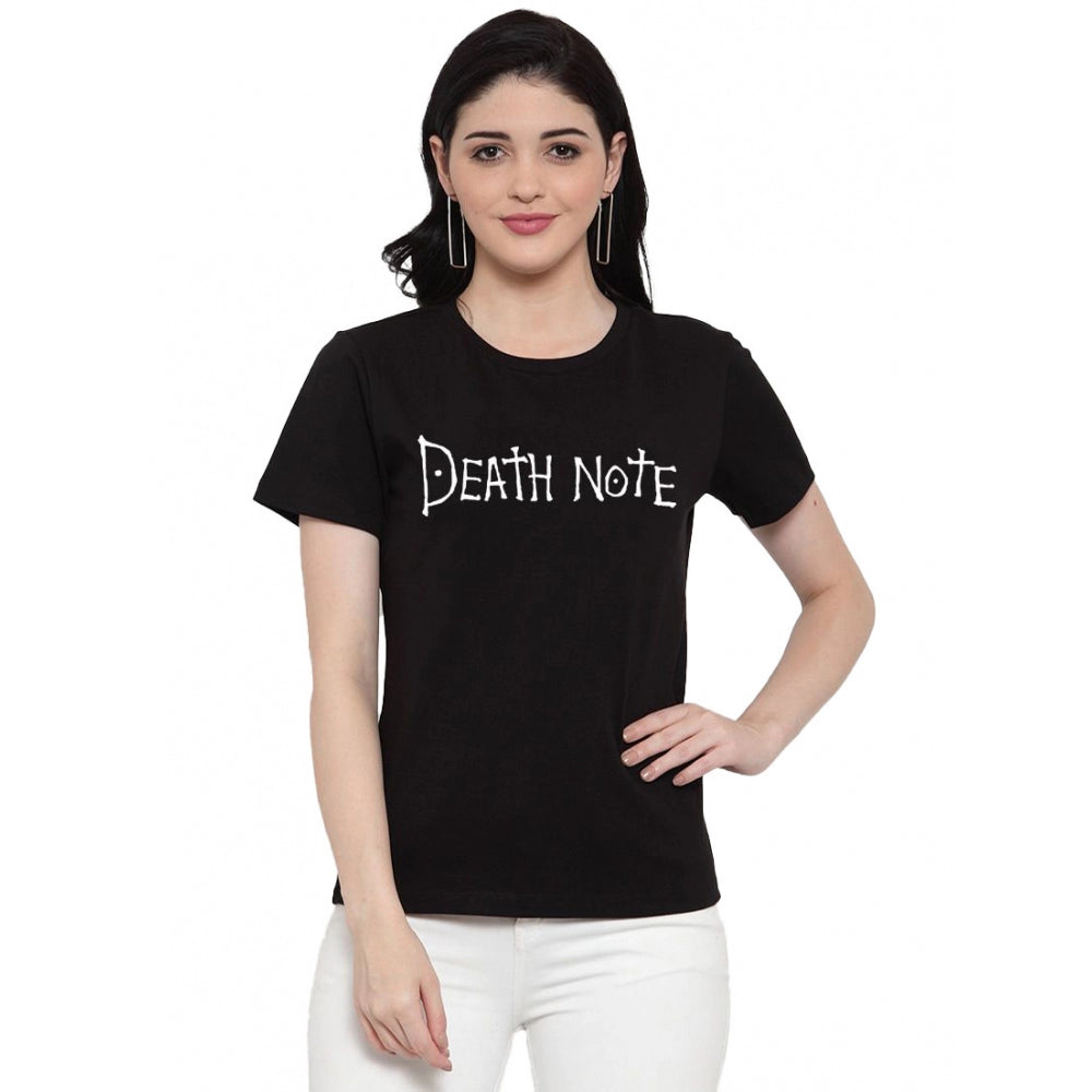 Cotton Blend Death Note Line Art Printed T-Shirt