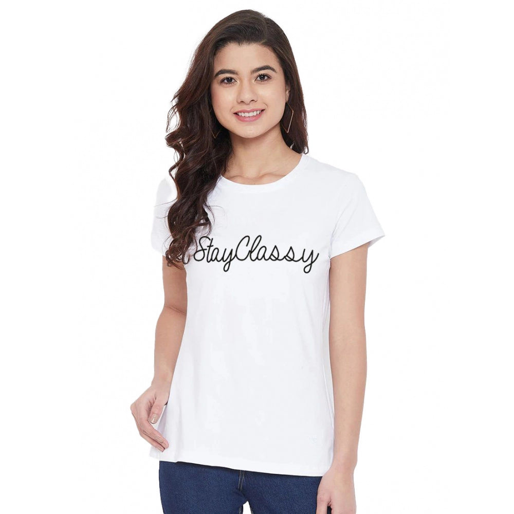 Cotton Blend Stay Classy Printed T-Shirt