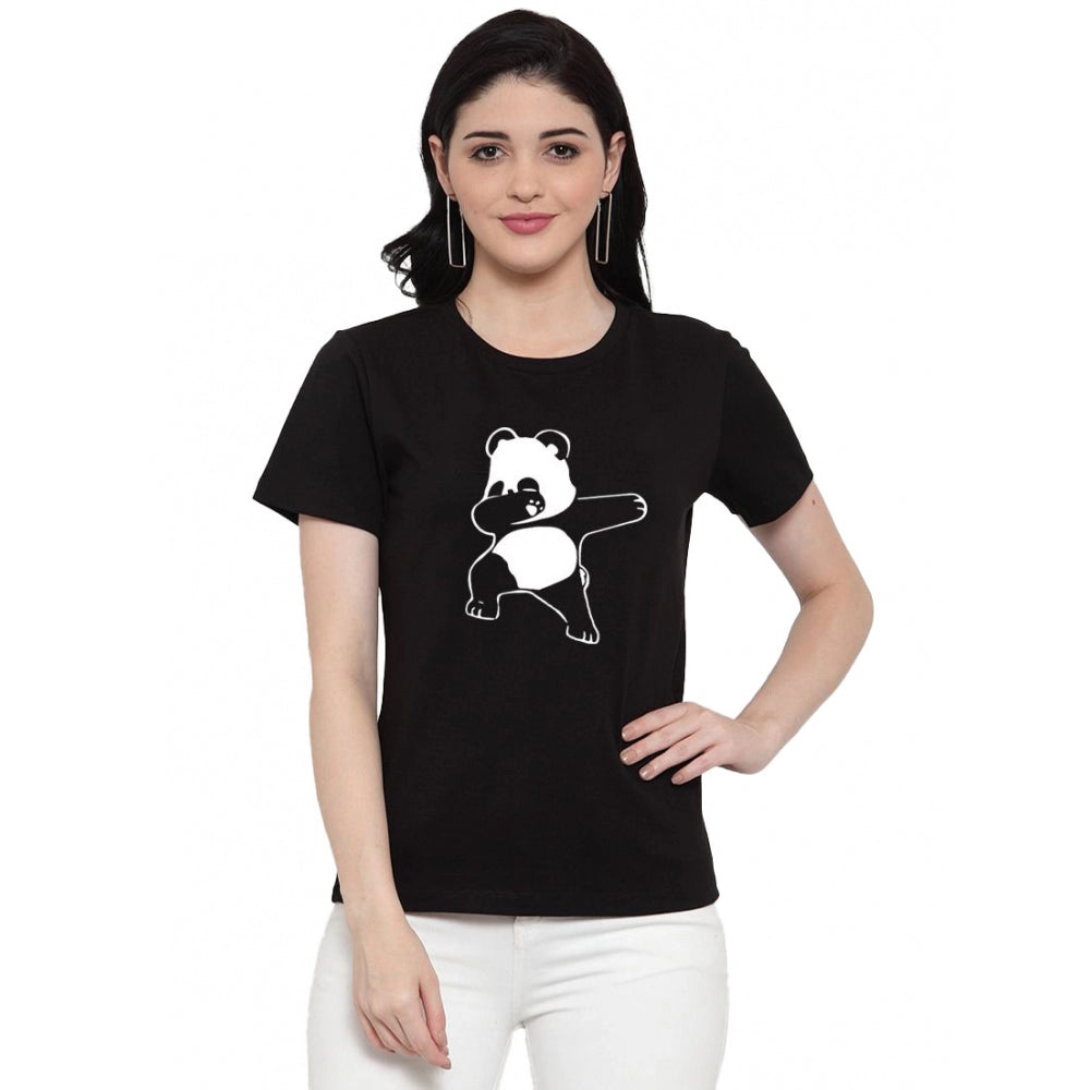 Cotton Blend Dancing Panda Printed T-Shirt