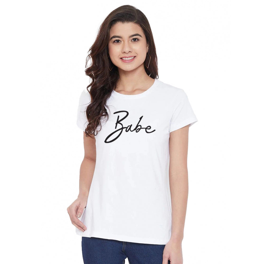 Cotton Blend Babe Printed T-Shirt