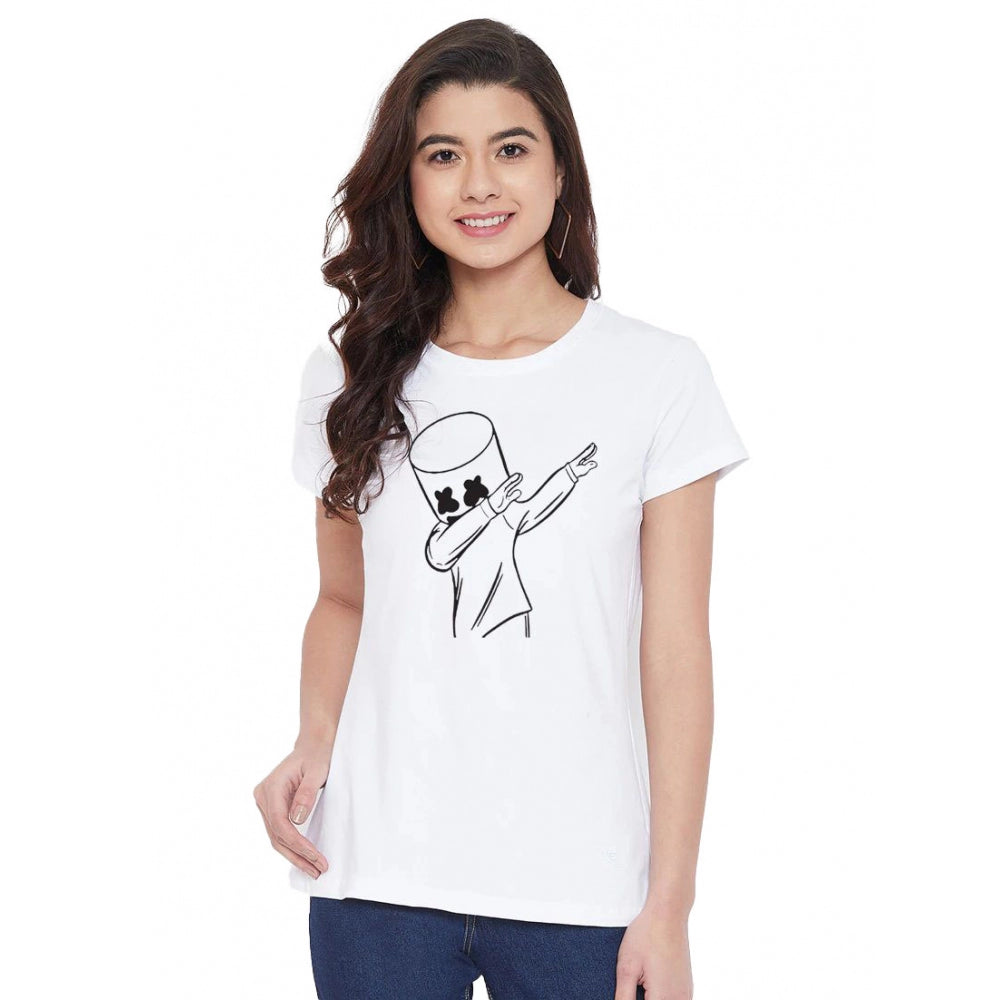 Cotton Blend Marshmello Dap Printed T-Shirt