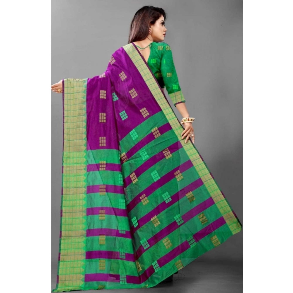 Art Silk Woven Design Venkatgiri Saree With Unstitched Blouse