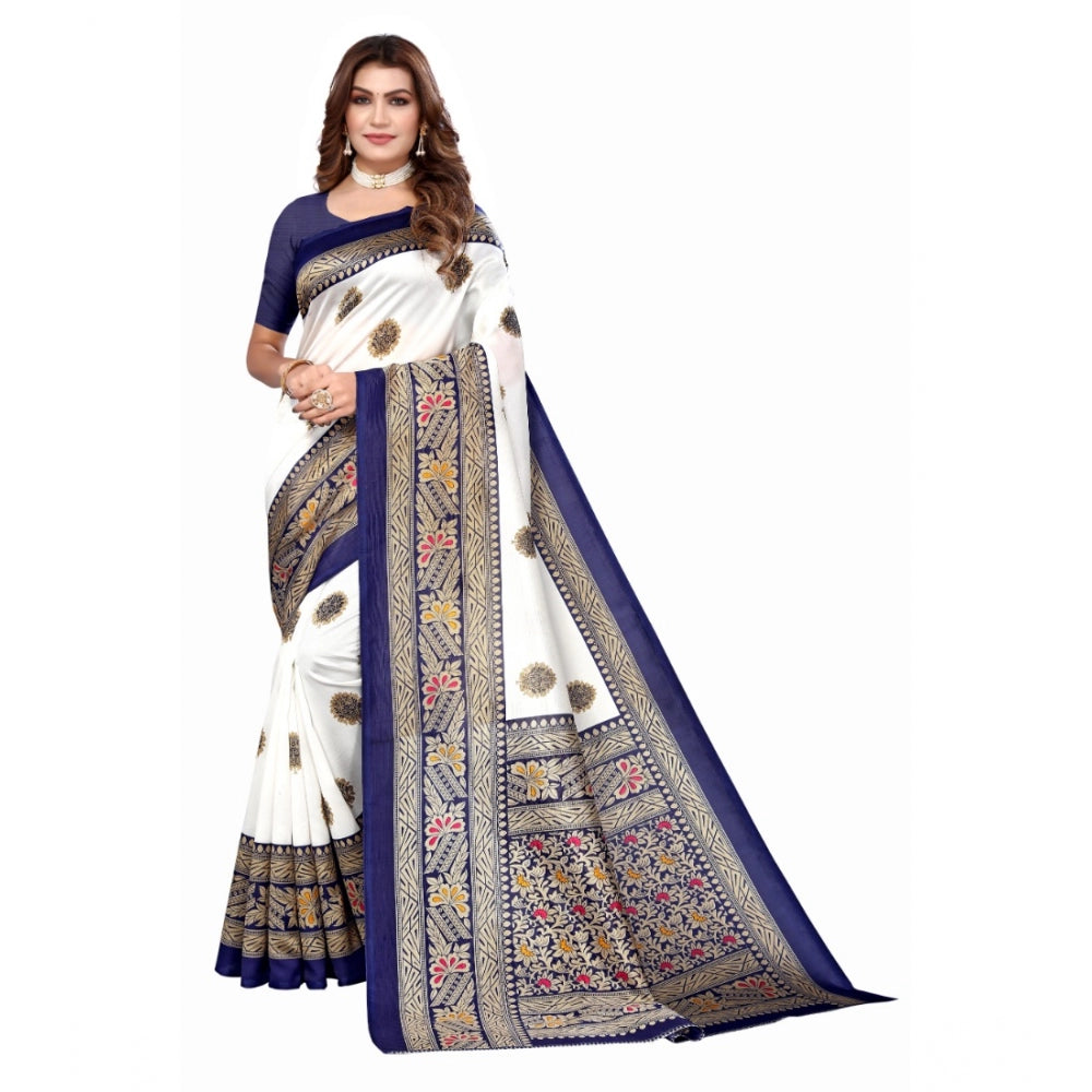 Art Silk Printed Saree With Unstitched Blouse