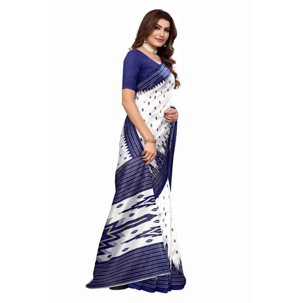 Art Silk Printed Saree With Unstitched Blouse