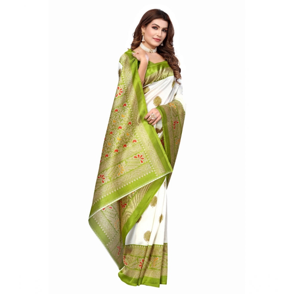 Art Silk Printed Saree With Unstitched Blouse