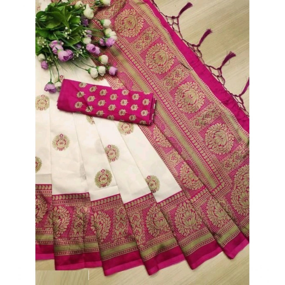 Art Silk Printed Saree With Unstitched Blouse