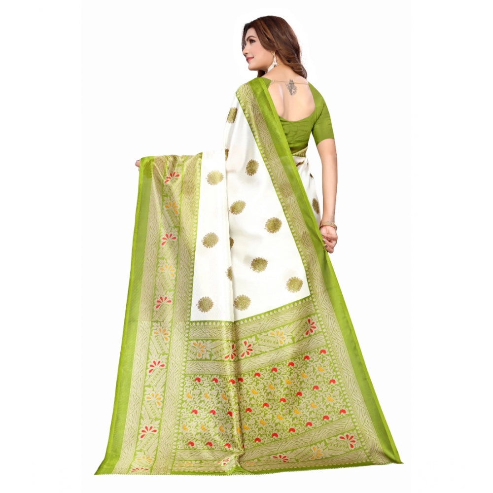 Art Silk Printed Saree With Unstitched Blouse