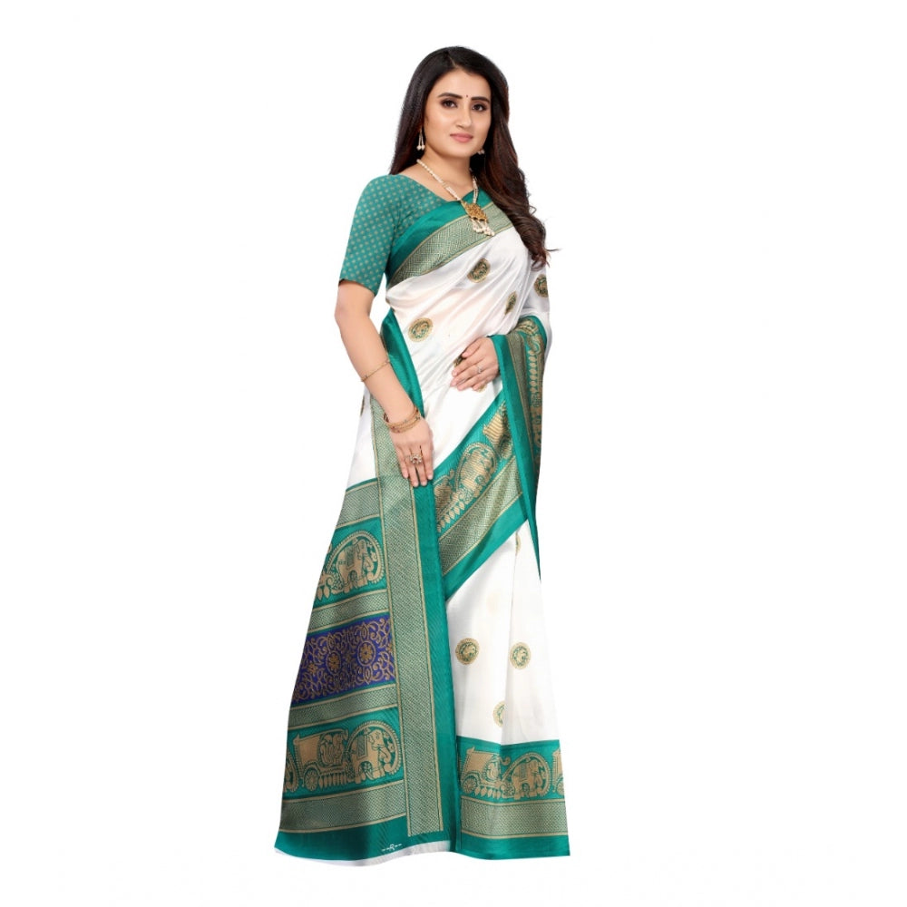 Art Silk Printed Saree With Unstitched Blouse