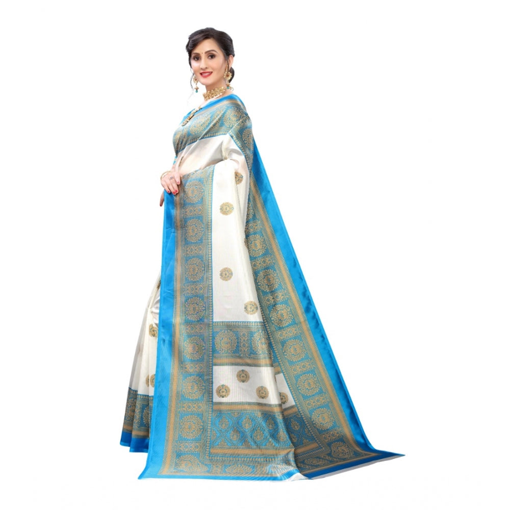 Art Silk Printed Saree With Unstitched Blouse