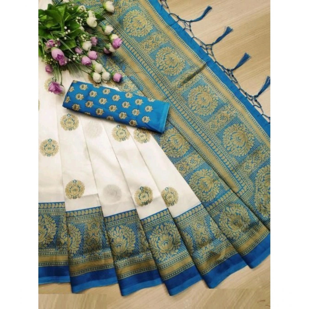 Art Silk Printed Saree With Unstitched Blouse