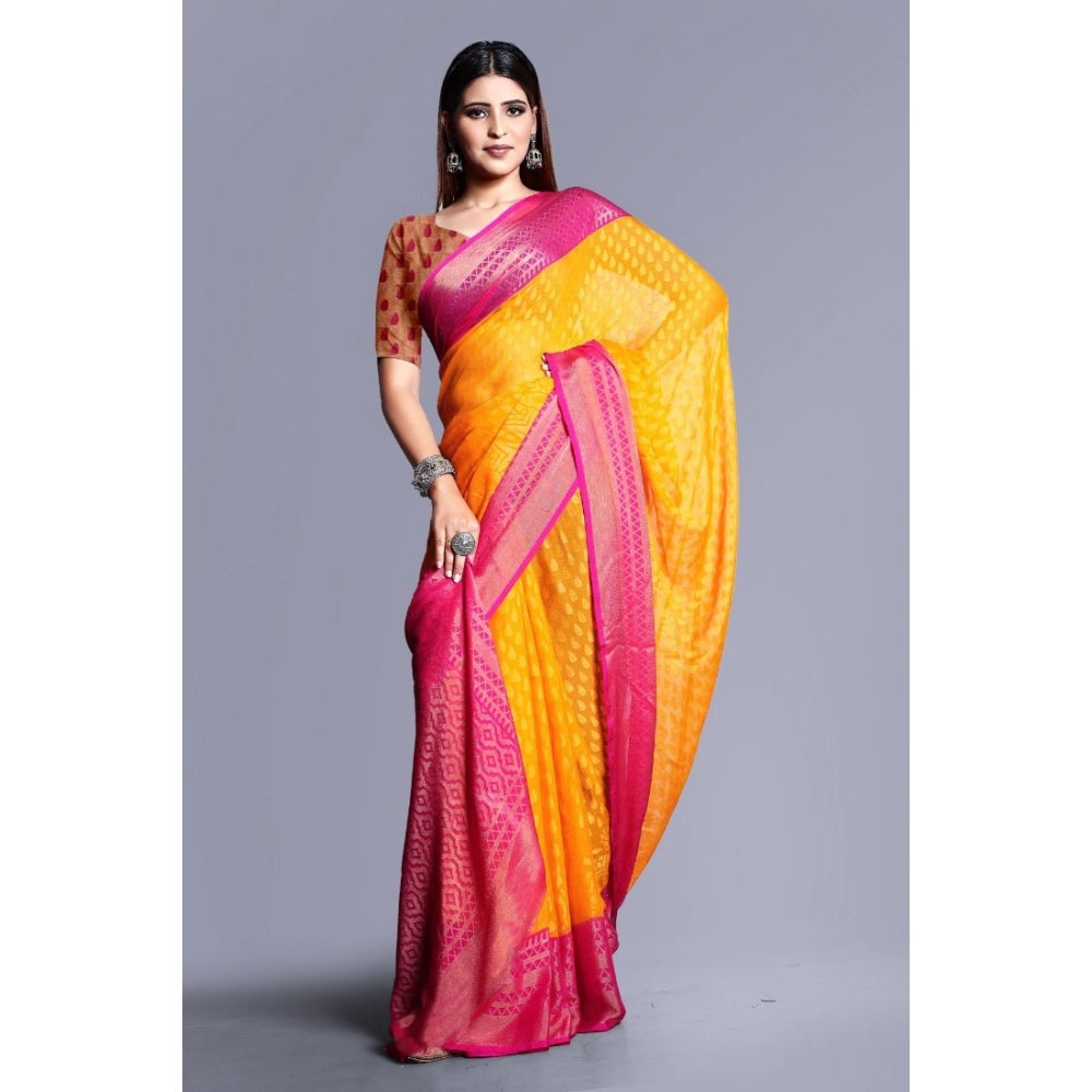 Viscose Rayon Printed Saree With Unstitched Blouse