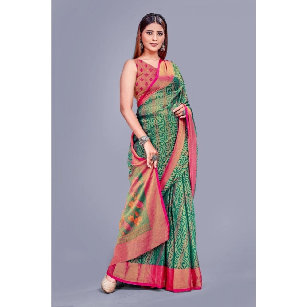 Viscose Rayon Printed Saree With Unstitched Blouse