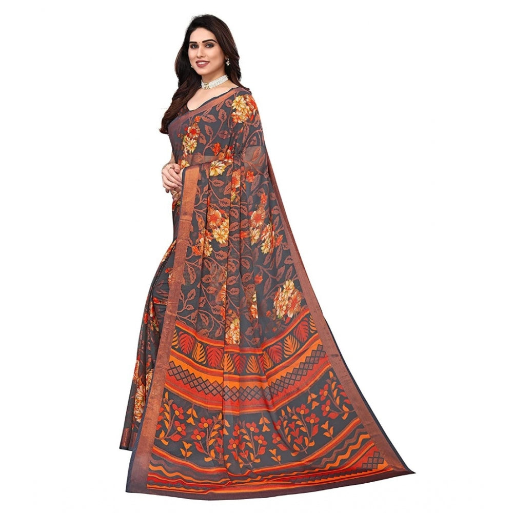 Viscose Rayon Printed Saree With Unstitched Blouse