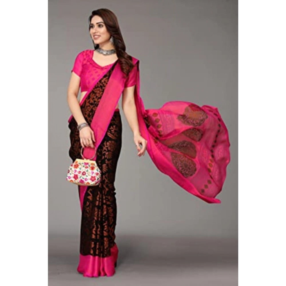 Viscose Rayon Printed Saree With Unstitched Blouse