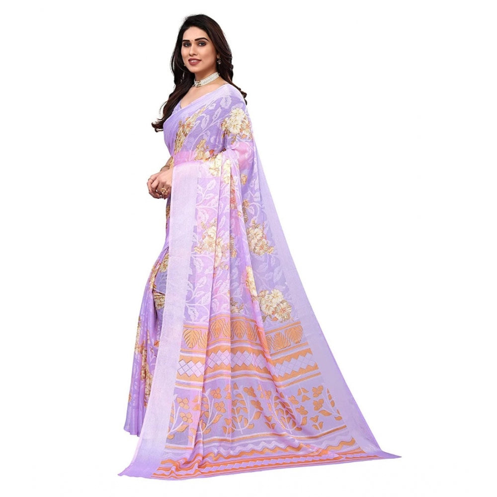 Viscose Rayon Printed Saree With Unstitched Blouse