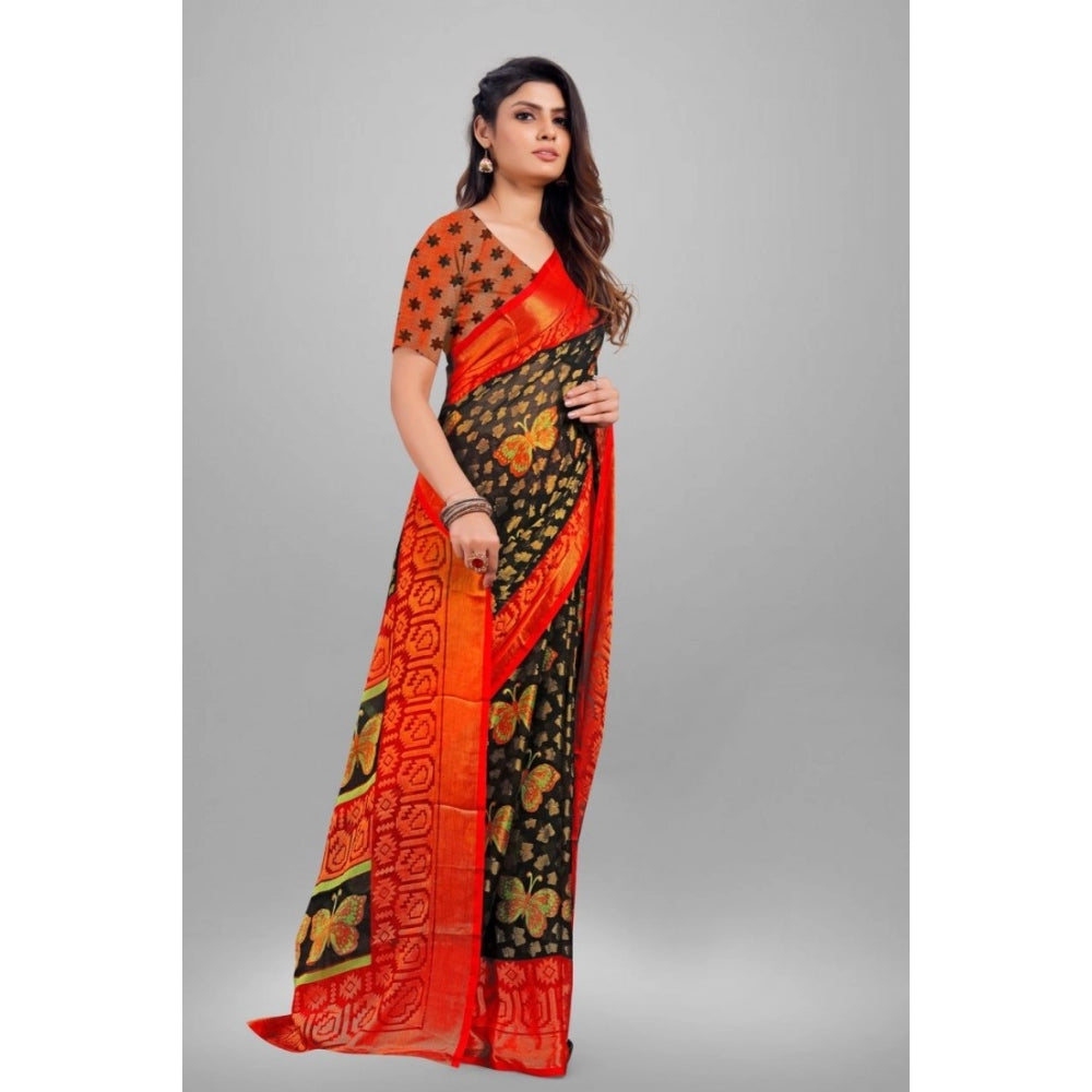 Viscose Rayon Printed Saree With Unstitched Blouse