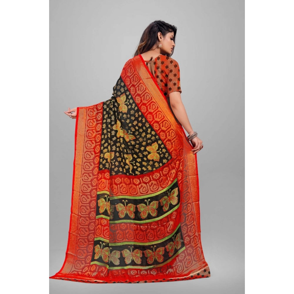 Viscose Rayon Printed Saree With Unstitched Blouse