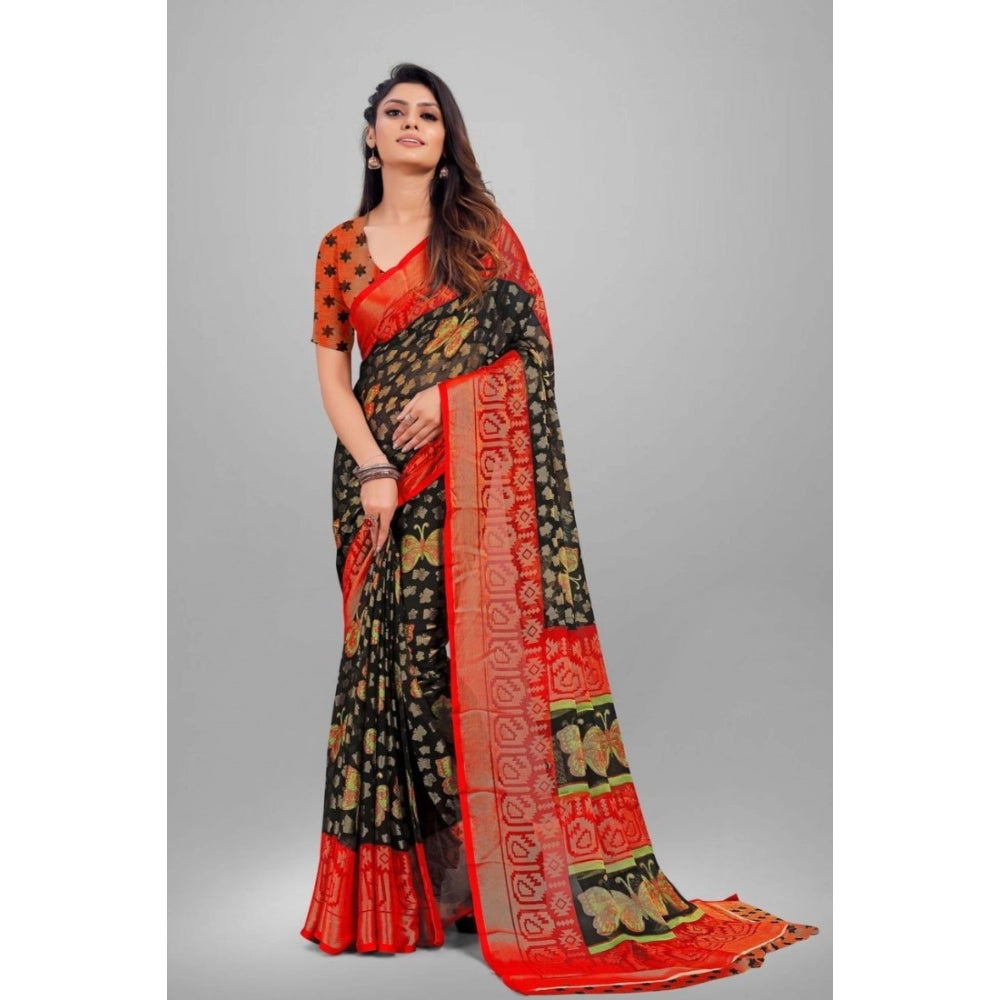 Viscose Rayon Printed Saree With Unstitched Blouse