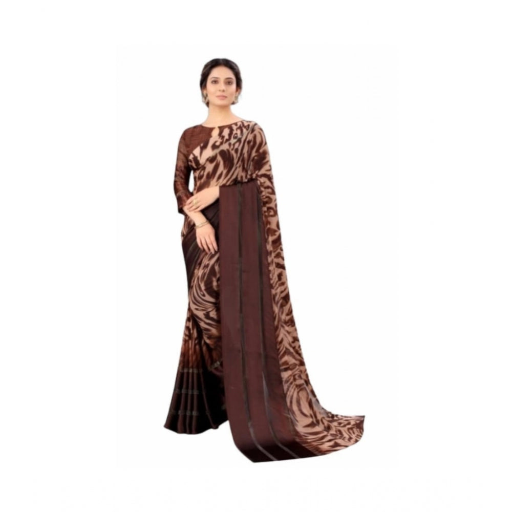 Sattin Patta Printed Saree With Unstitched Blouse