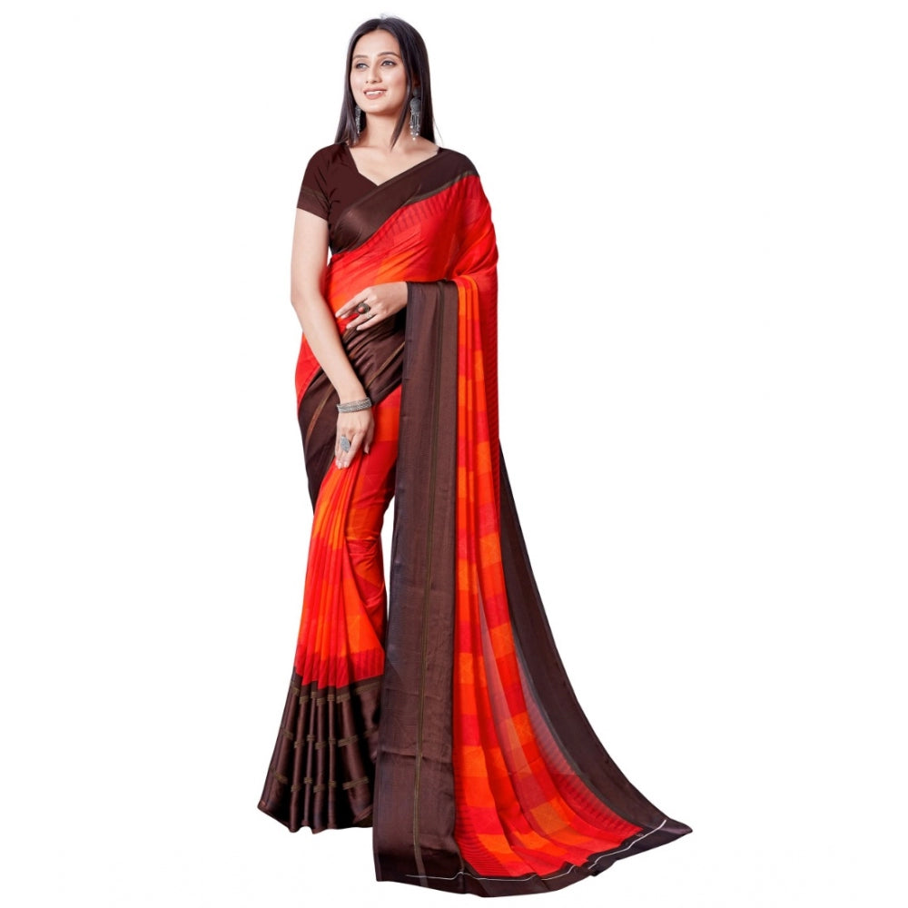 Sattin Patta Printed Saree With Unstitched Blouse