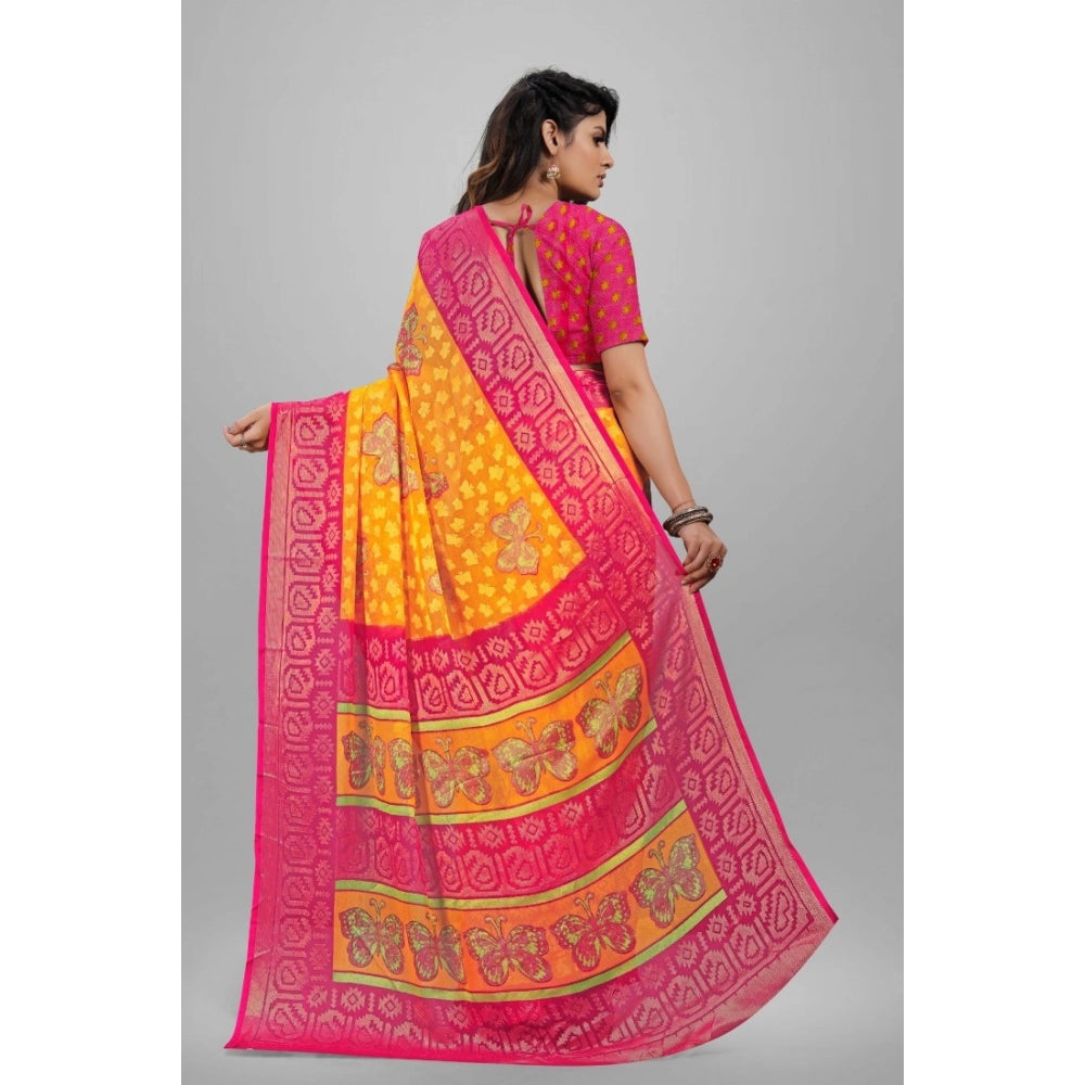 Viscose Rayon Printed Saree With Unstitched Blouse