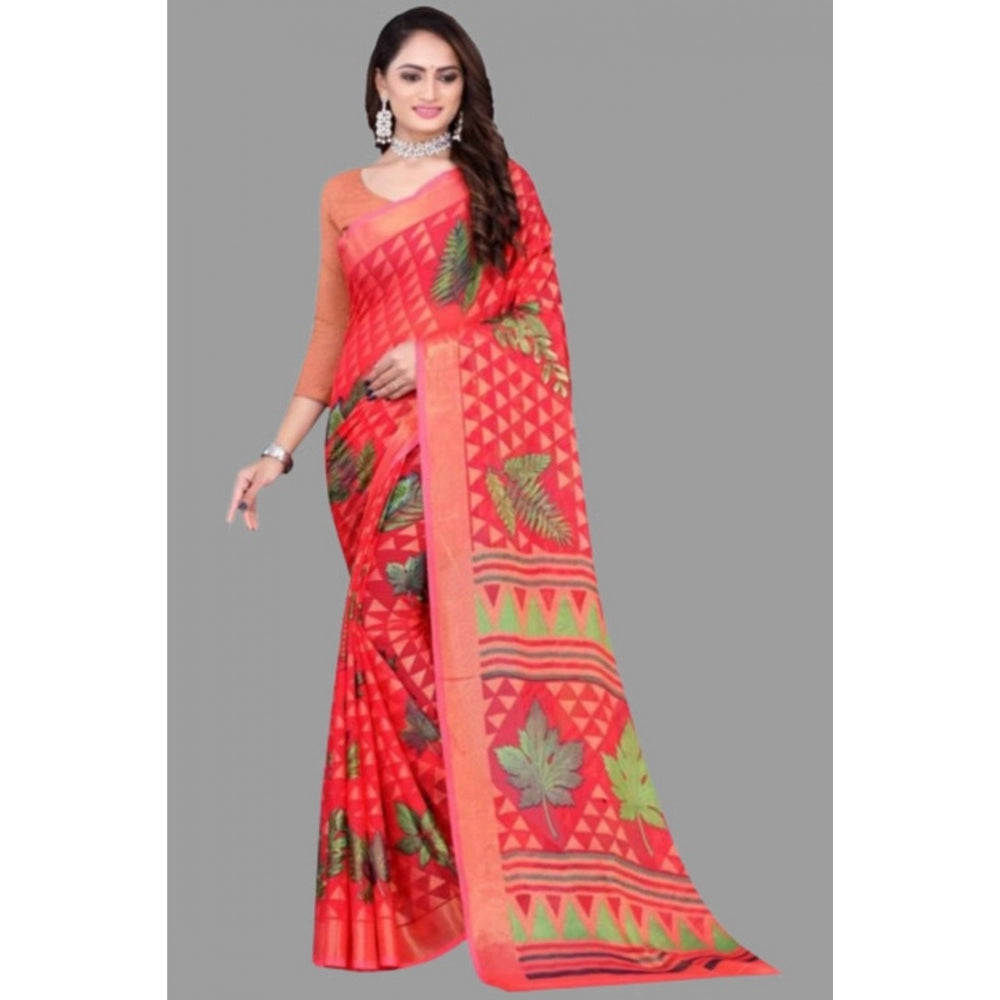 Viscose Rayon Printed Saree With Unstitched Blouse