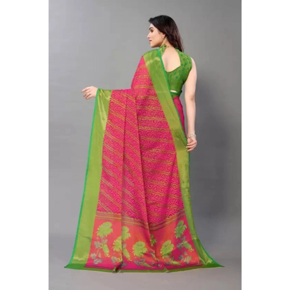 Viscose Rayon Printed Saree With Unstitched Blouse