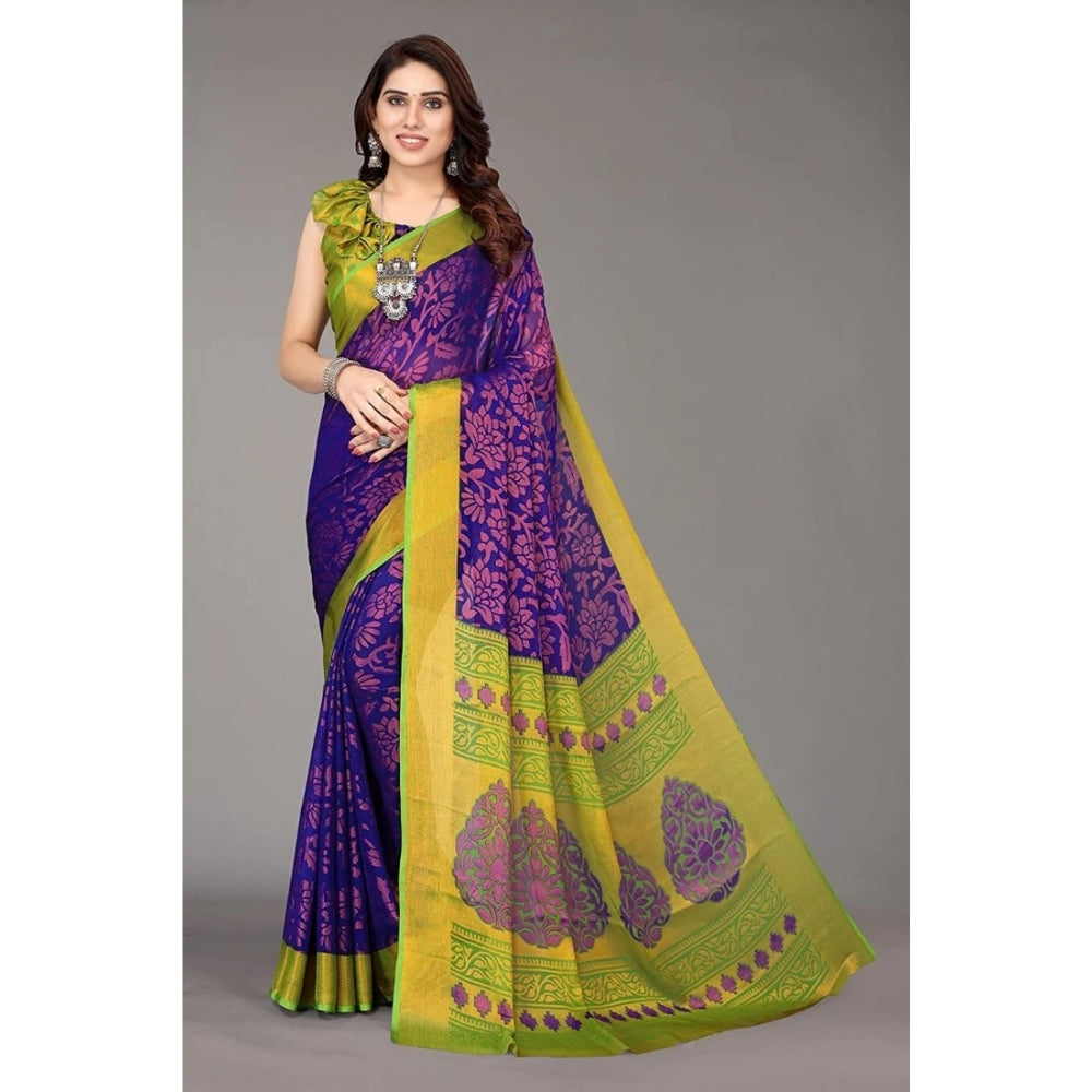 Viscose Rayon Printed Saree With Unstitched Blouse