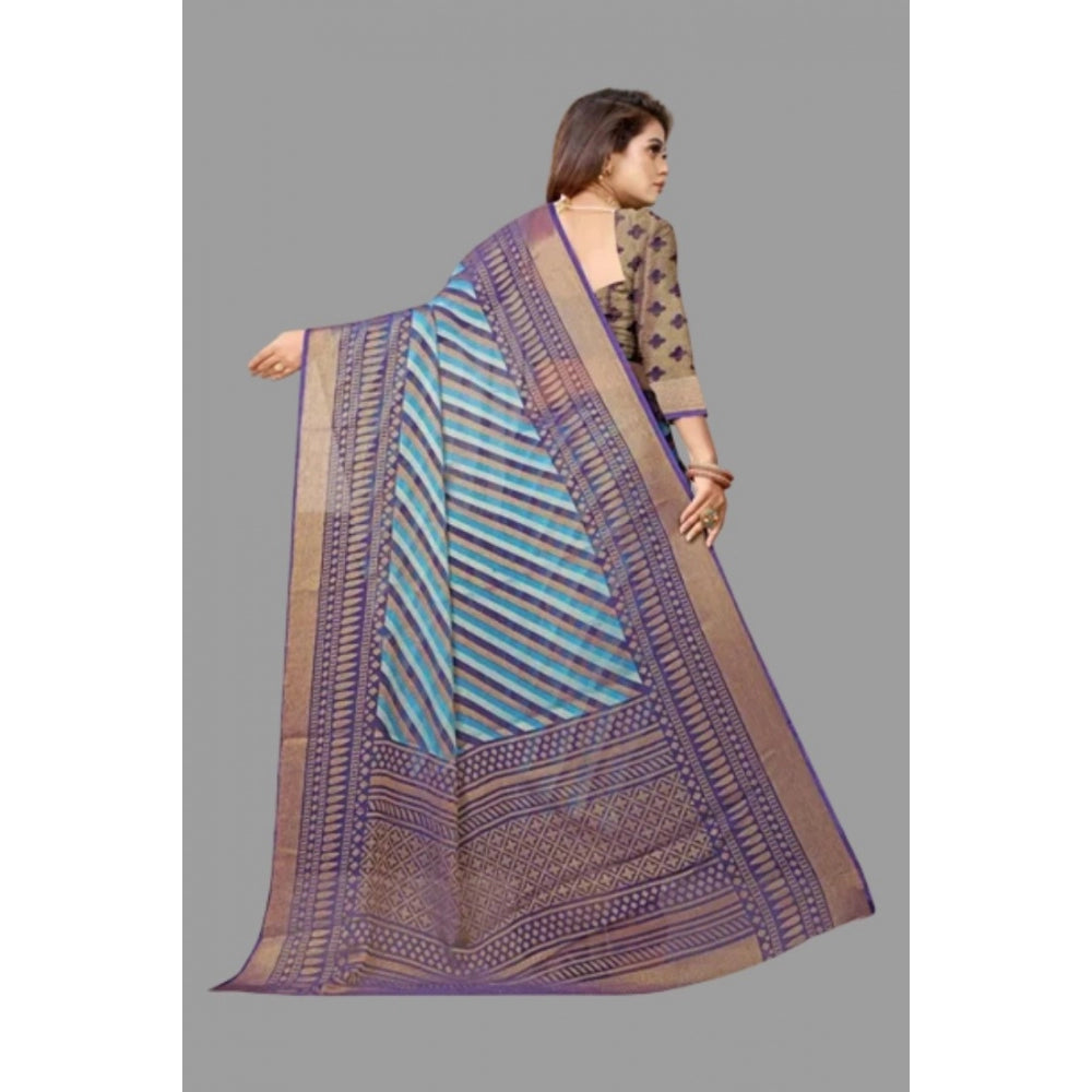 Viscose Rayon Printed Saree With Unstitched Blouse