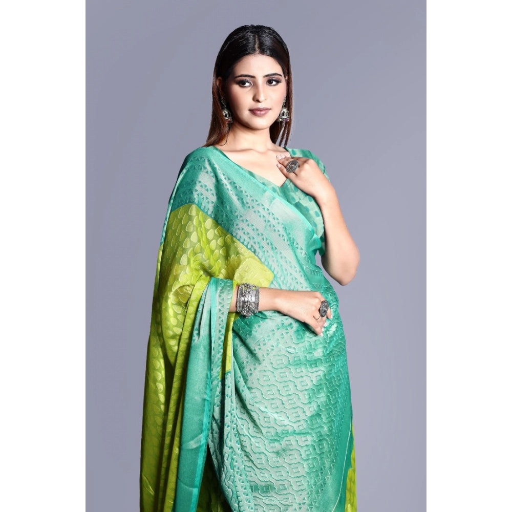 Viscose Rayon Printed Saree With Unstitched Blouse