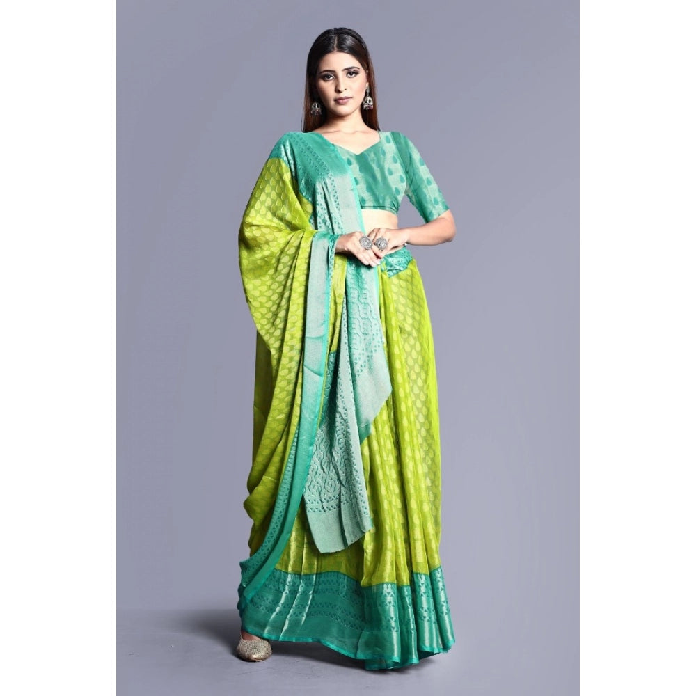 Viscose Rayon Printed Saree With Unstitched Blouse