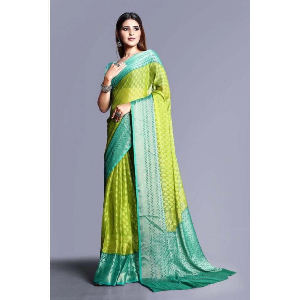 Viscose Rayon Printed Saree With Unstitched Blouse