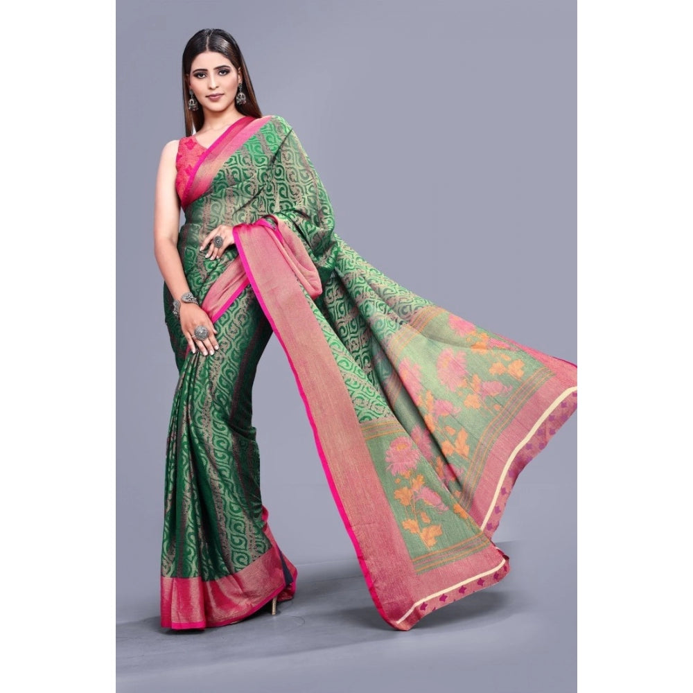 Viscose Rayon Printed Saree With Unstitched Blouse