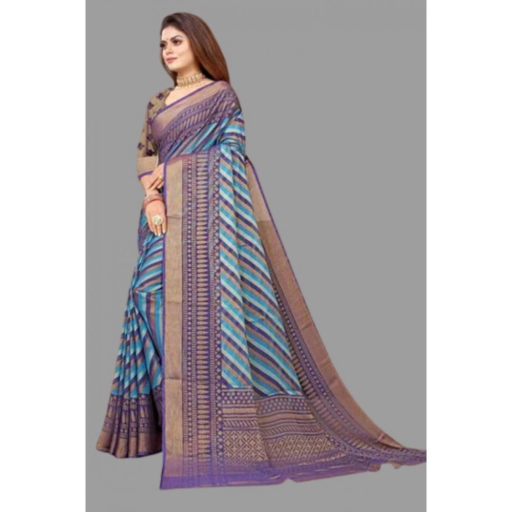 Viscose Rayon Printed Saree With Unstitched Blouse