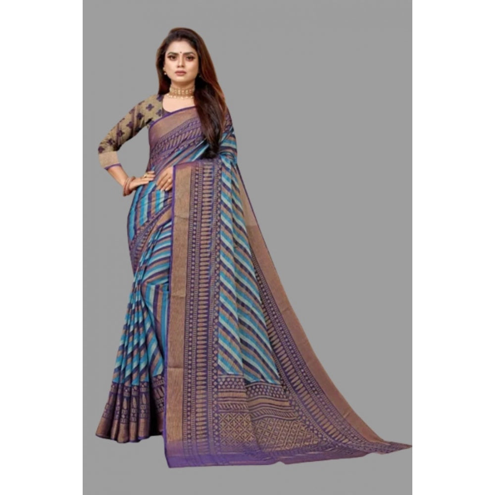 Viscose Rayon Printed Saree With Unstitched Blouse