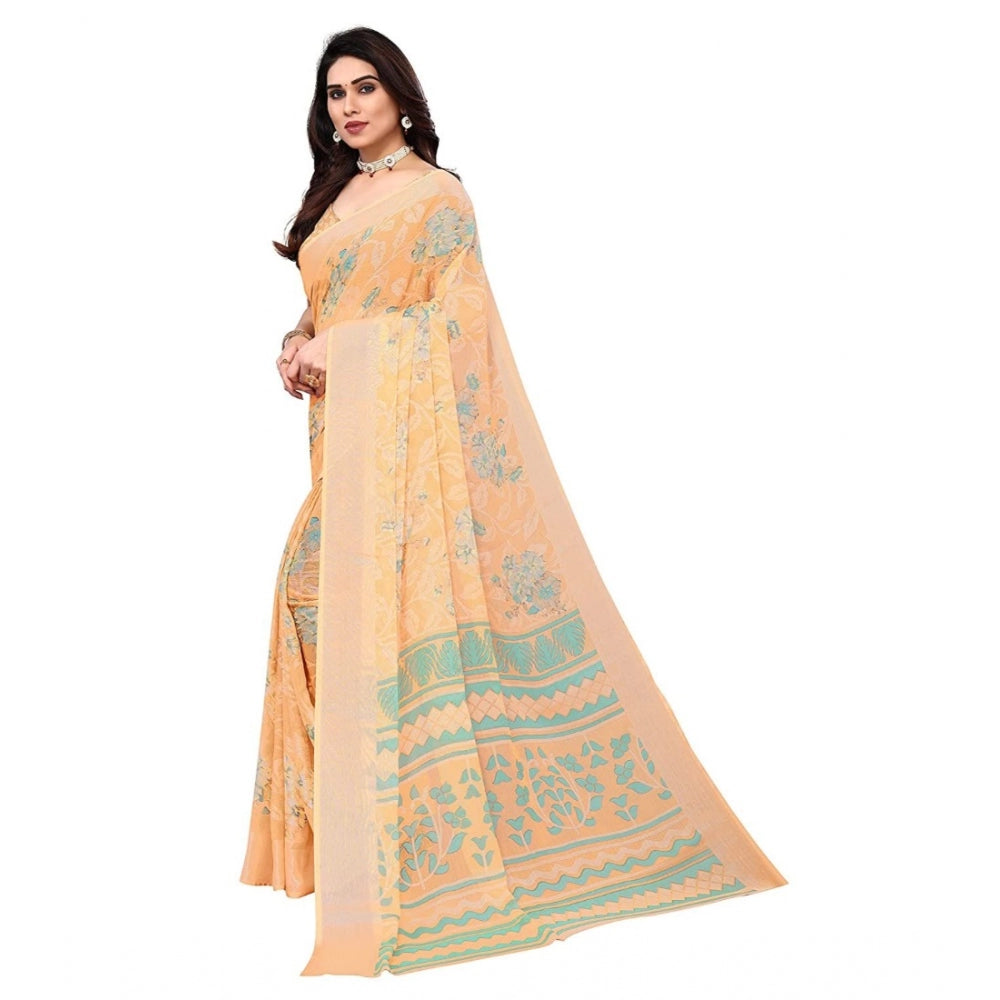 Viscose Rayon Printed Saree With Unstitched Blouse