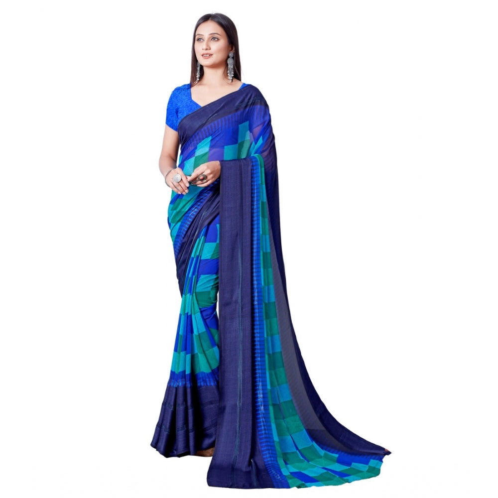 Sattin Patta Printed Saree With Unstitched Blouse