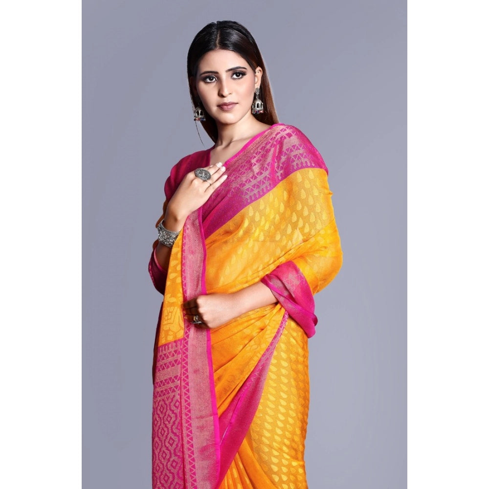 Viscose Rayon Printed Saree With Unstitched Blouse