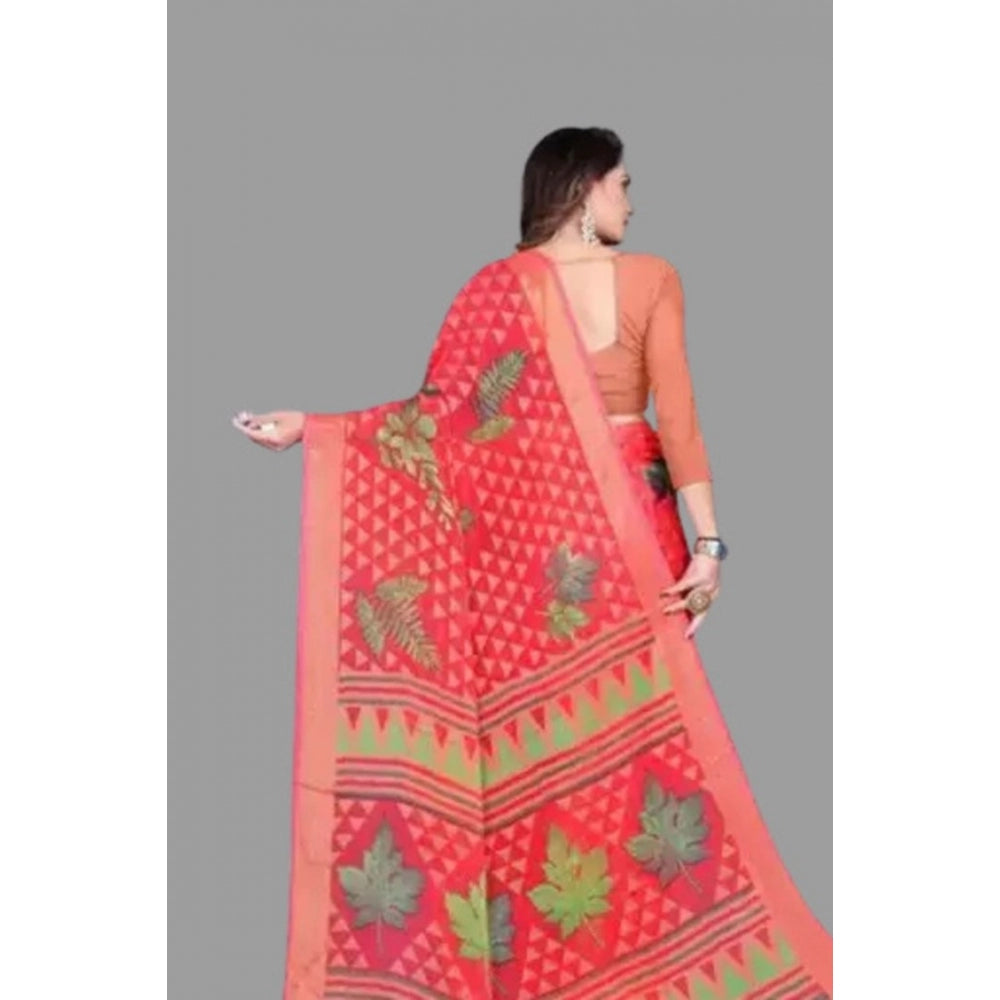 Viscose Rayon Printed Saree With Unstitched Blouse