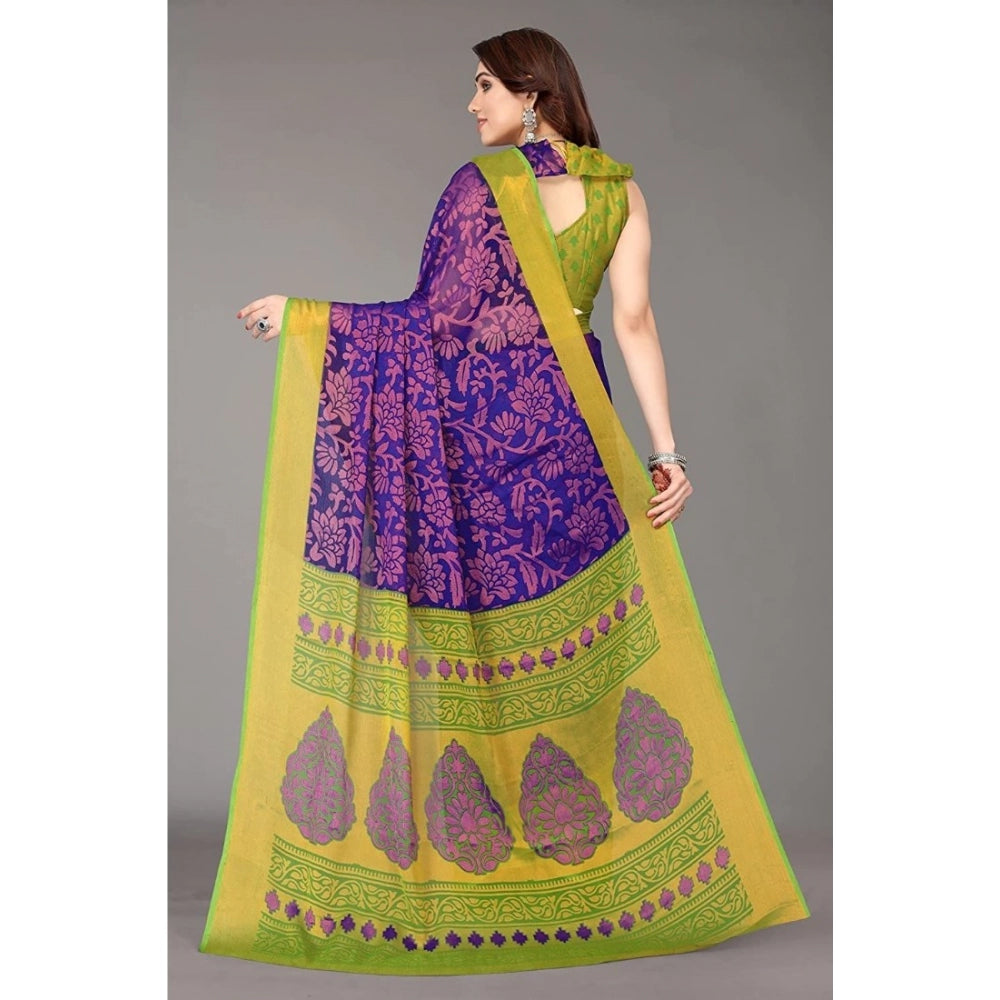 Viscose Rayon Printed Saree With Unstitched Blouse