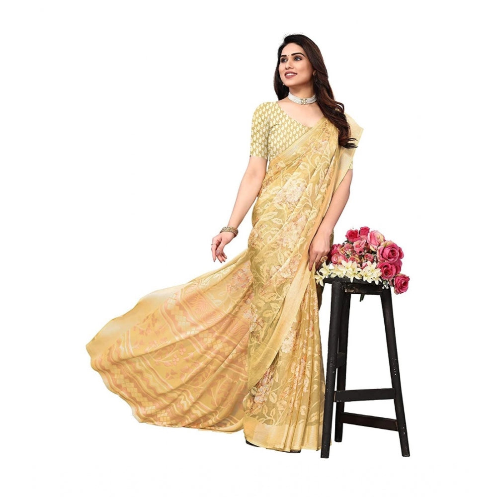 Viscose Rayon Printed Saree With Unstitched Blouse