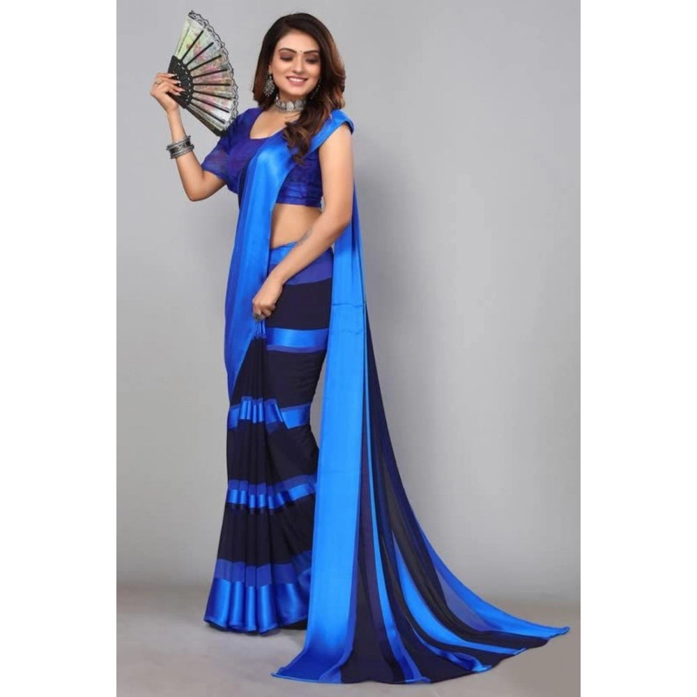 Sattin Patta Printed Saree With Unstitched Blouse