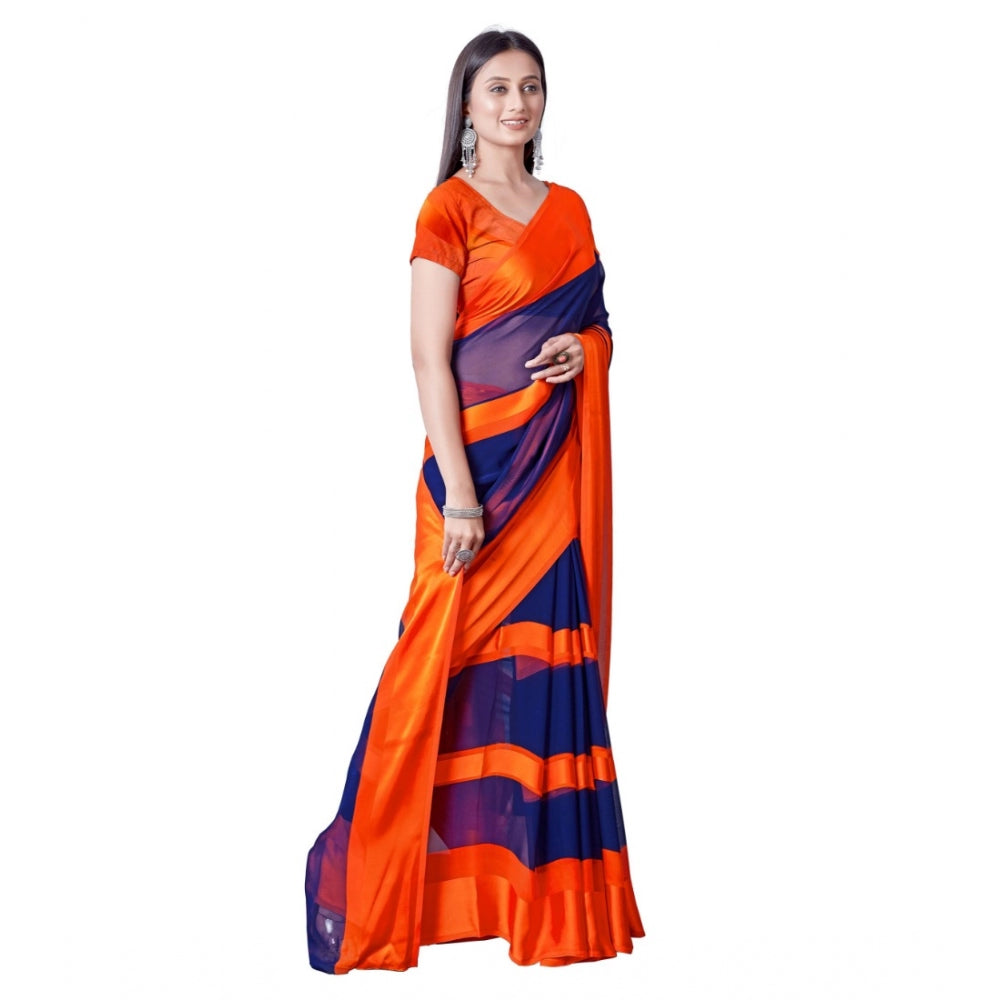 Sattin Patta Printed Saree With Unstitched Blouse