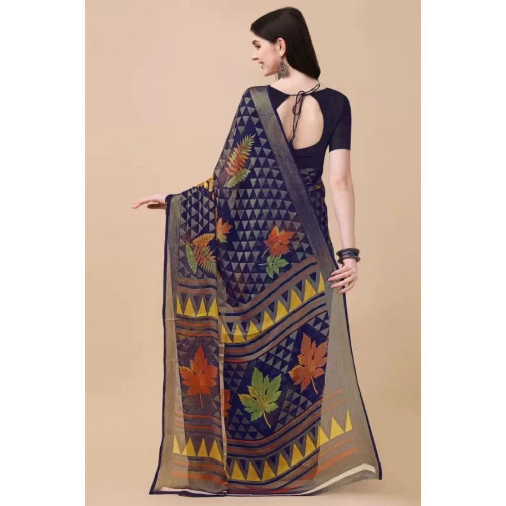 Viscose Rayon Printed Saree With Unstitched Blouse