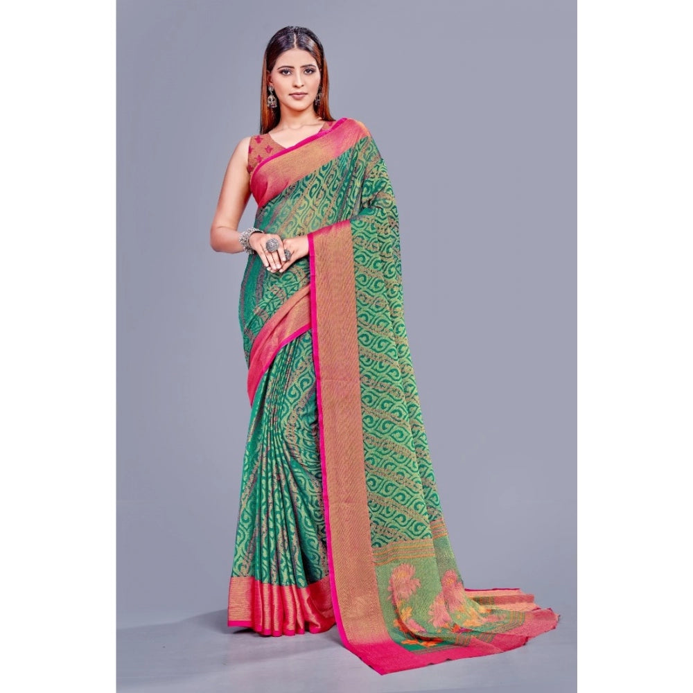 Viscose Rayon Printed Saree With Unstitched Blouse