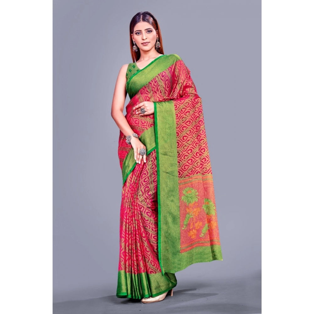 Viscose Rayon Printed Saree With Unstitched Blouse