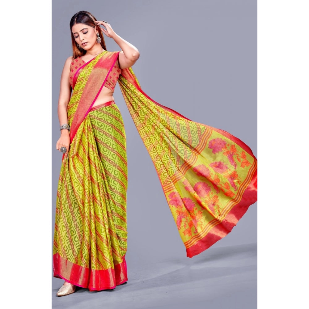 Viscose Rayon Printed Saree With Unstitched Blouse