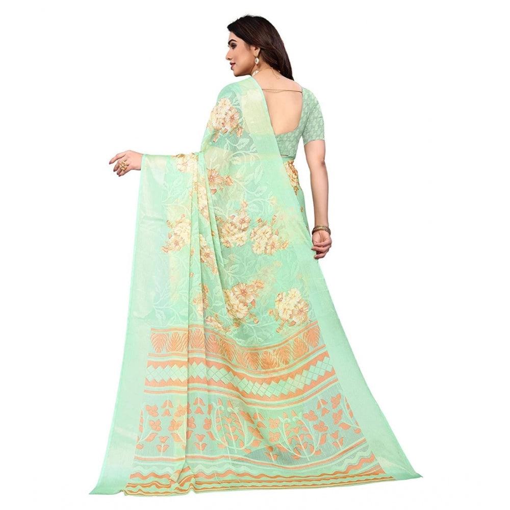 Viscose Rayon Printed Saree With Unstitched Blouse