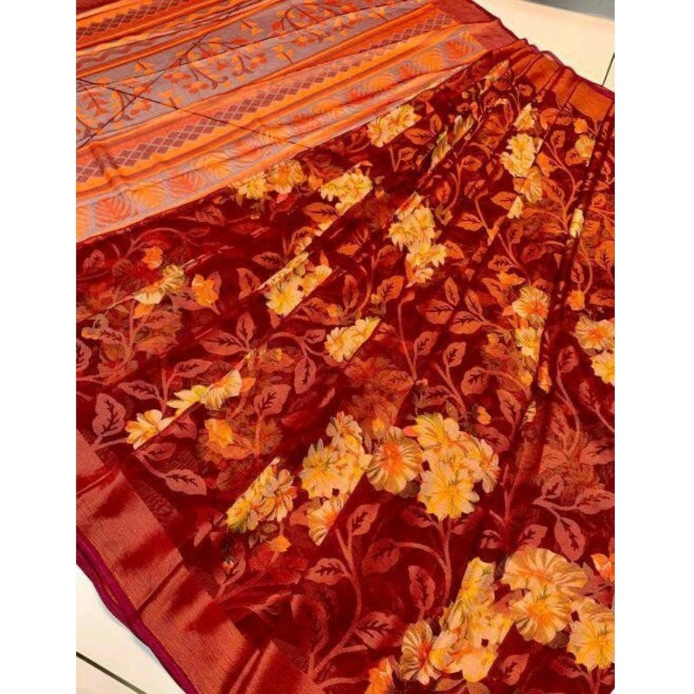 Viscose Rayon Printed Saree With Unstitched Blouse