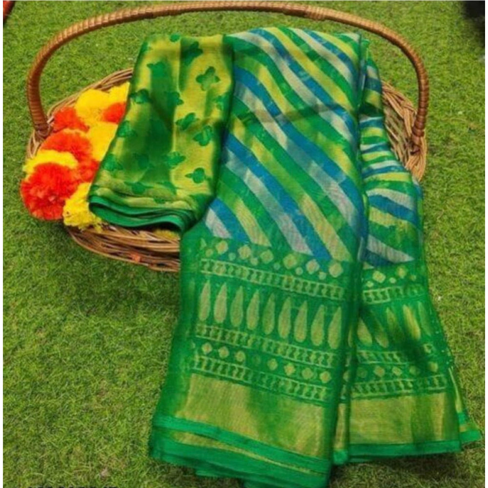 Viscose Rayon Printed Saree With Unstitched Blouse